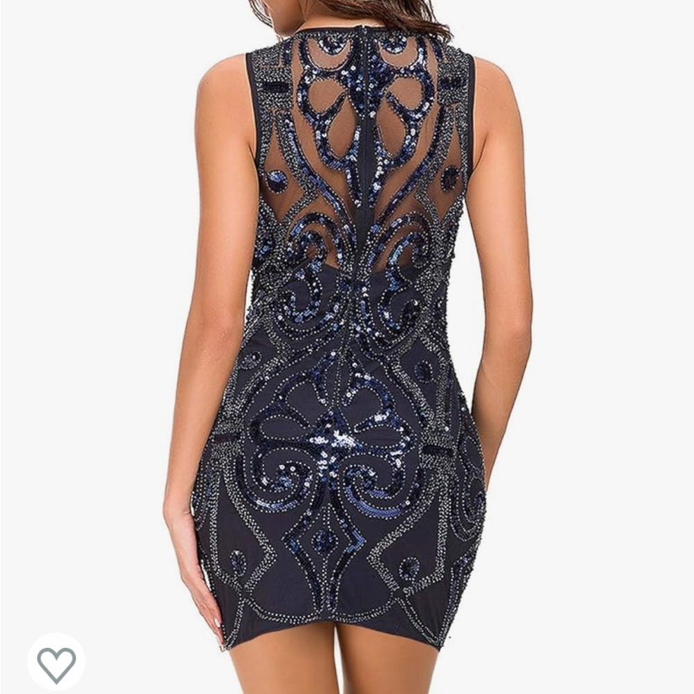Sequence vintage navy dress